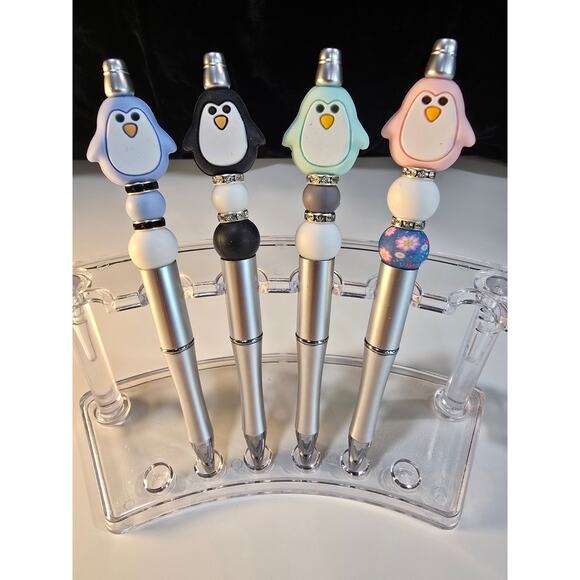 Pick a 4-Pack of Pretty Penguin Pens by PenGwensPosh-Assorted Colors w/Black Ink - Picture 1 of 9